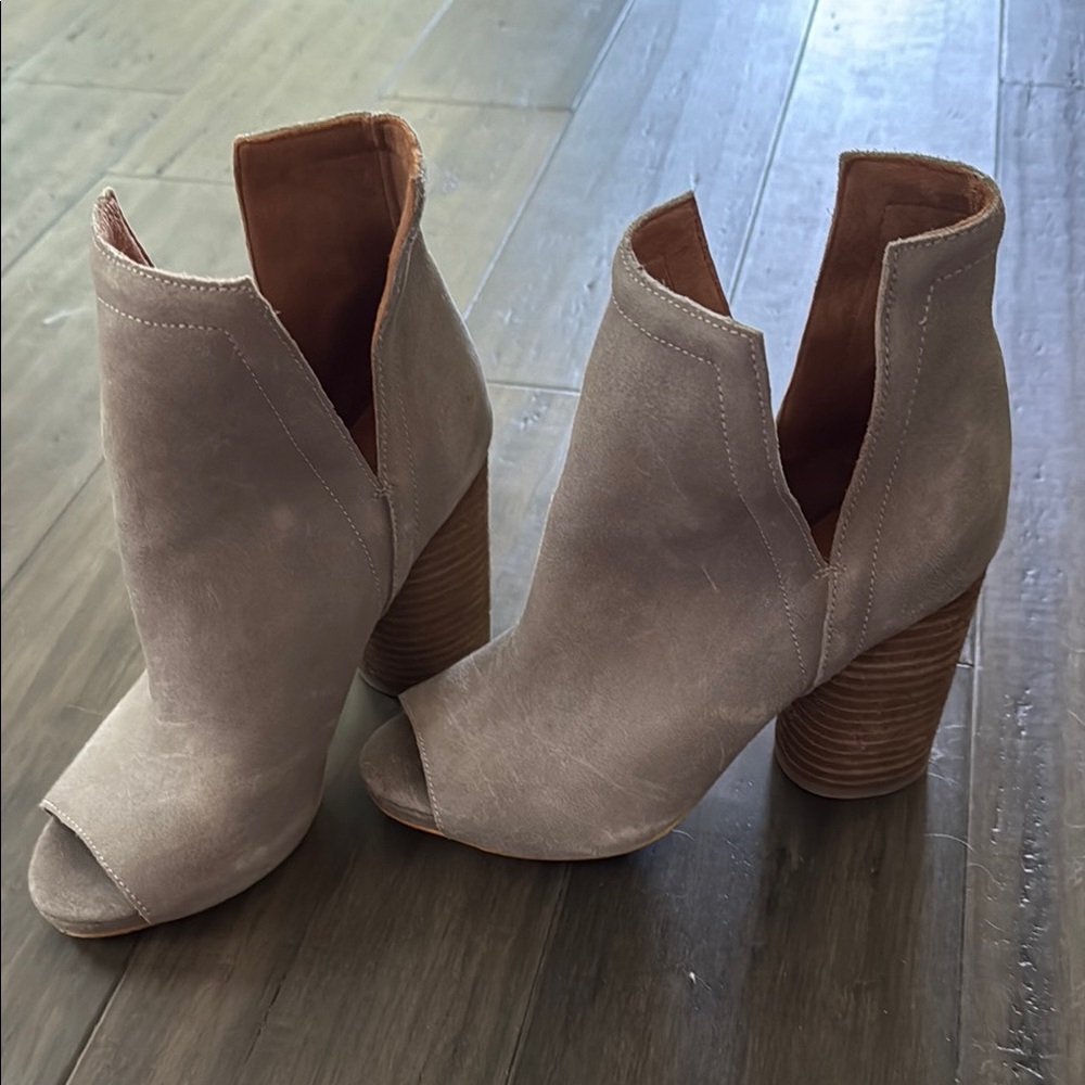Jeffrey Campbell Peep-Toe Ankle Boots - Gray